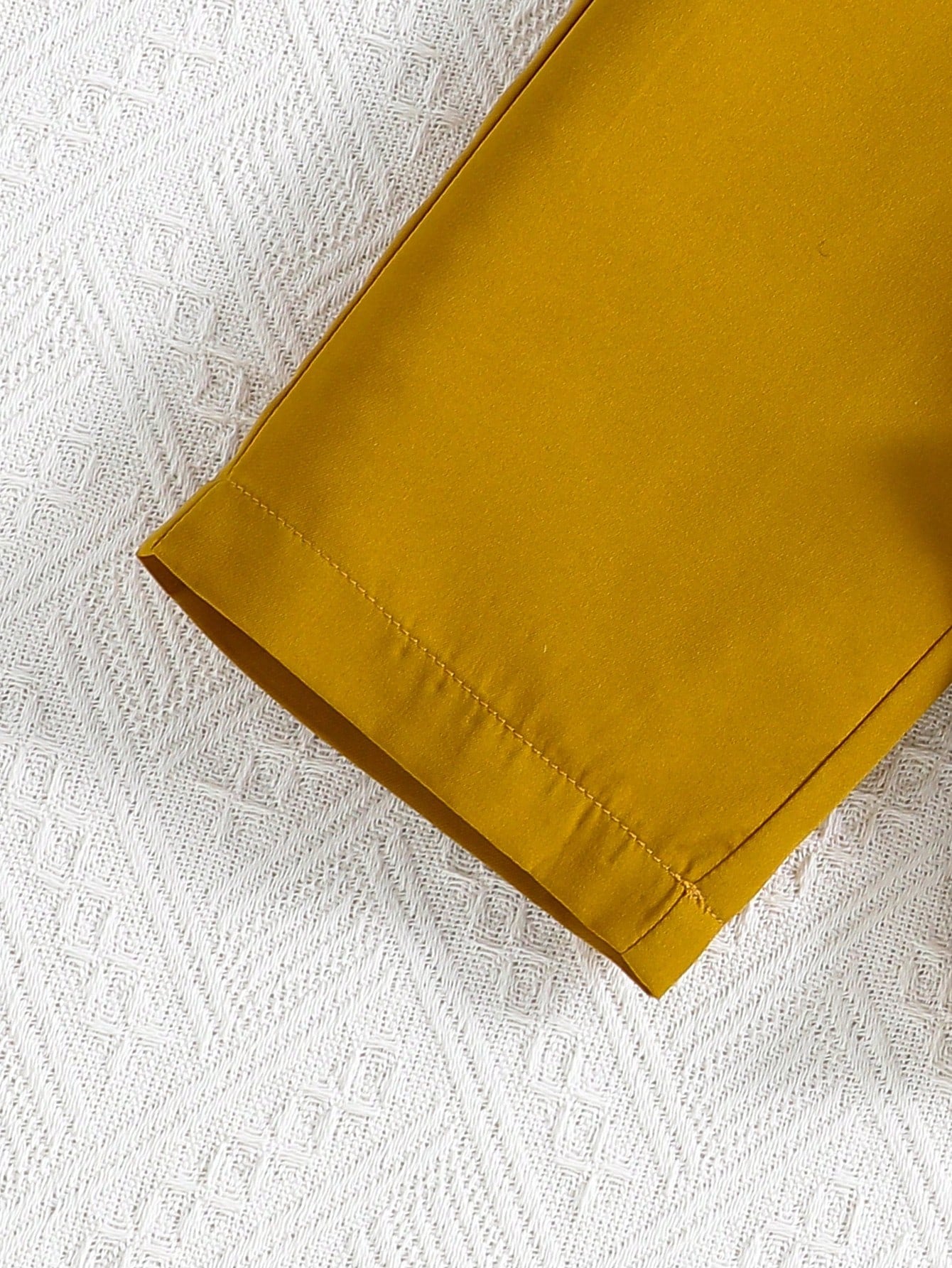 Girls two piece outfit with tropical leaf print sleeveless top and mustard yellow Pant Set