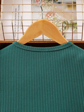 Girls' Striped Dress with Ruffled Sleeve Frock